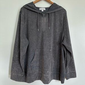 Kookaburra Vintage Wash Quarter Zip Hooded Lightweight Sweatshirt Size 2X